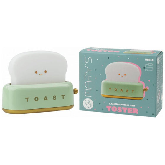 Veilleuse rechargeable toaster vert avec tranche de pain lumineuse – Mary’s