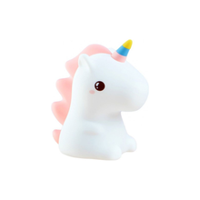  Veilleuse licorne rechargeable blanche avec crinière rose et corne colorée – lumière douce pour enfant