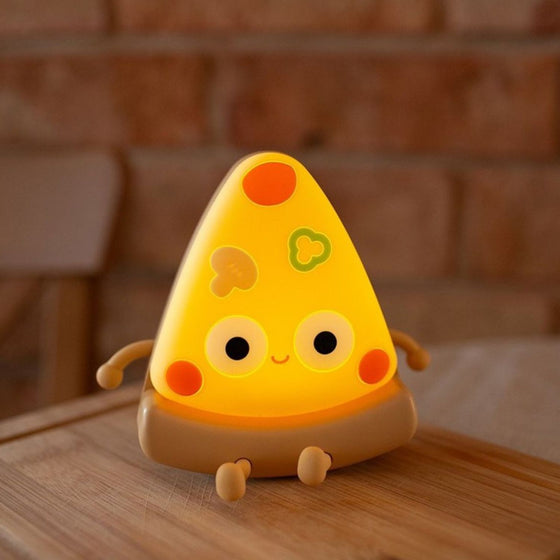 Veilleuse rechargeable en forme de part de pizza mignonne pour chambre enfant