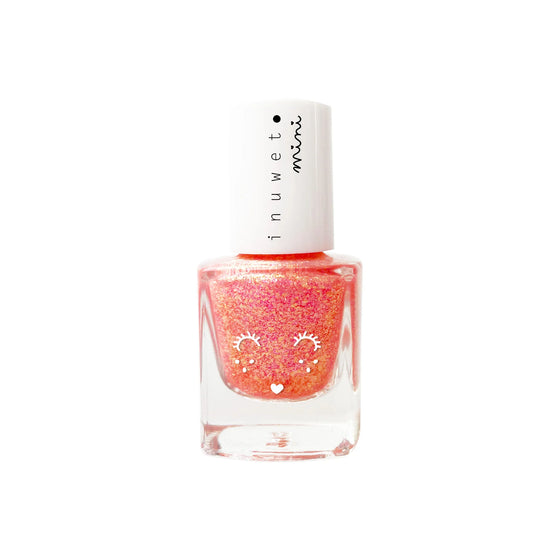 Vernis à l’eau rose clair pailleté Inuwet – vernis enfant vegan parfum fraise lavable à l’eau