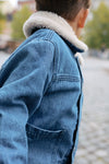 Veste en jean avec col en teddy (18 mois à 10 ans) - Konges Sløjd