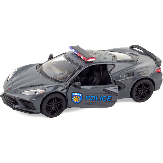 Voiture miniature Corvette police grise ou pompier rouge Ulysse