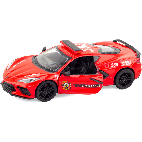 Voiture miniature Corvette police grise ou pompier rouge Ulysse