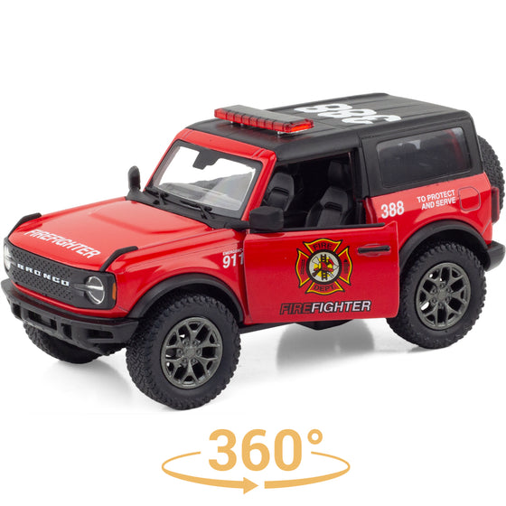Voiture miniature Ford Bronco pompier rouge ou police grise Ulysse