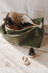 Trousse de toilette Vic - Kaki coeur noir - Rose in April