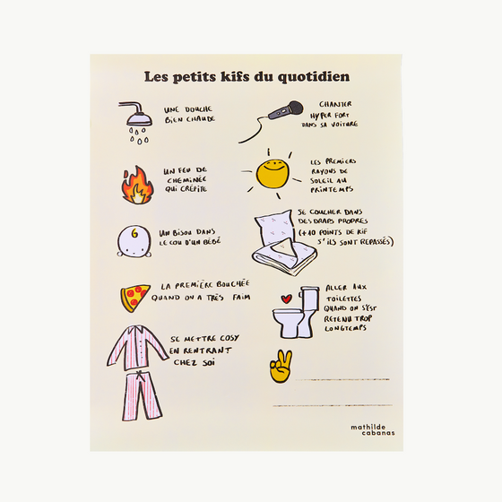 Affiche "Les Petits kifs du quotidien" - Mathilde Cabanas