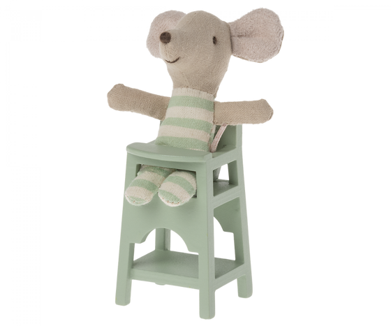 Chaise haute en bois pour bébé lapin et souris - Mint - Maileg
