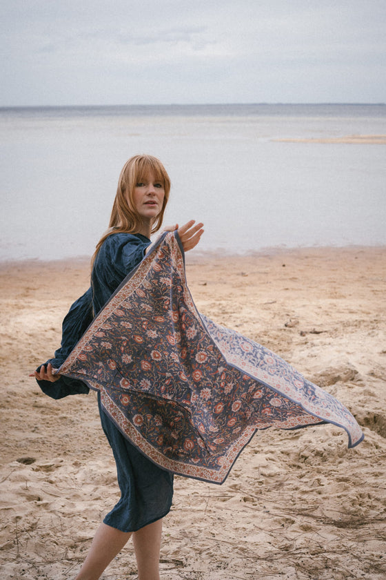 Grand foulard Miraj - Indigo - Bonheur du Jour