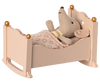 Lit à bascule en bois pour bébé souris - rose - Maileg