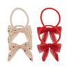 Set de 4 petits chouchous avec noeud en tulle - Etoiles / rouge - Konges Sløjd