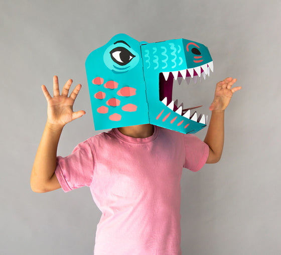 Masque 3D en carton DIY - Dinosaure - Omy