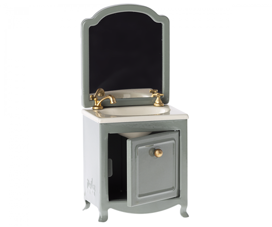 Mini meuble de salle de bain en métal - Dark mint - Maileg