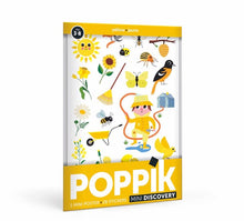  Mini poster à sticker - 1 poster + 24 stickers (3-8 ans) - Le Jardin (Jaune) - Poppik