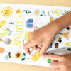 Mini poster à sticker - 1 poster + 24 stickers (3-8 ans) - Le Jardin (Jaune) - Poppik