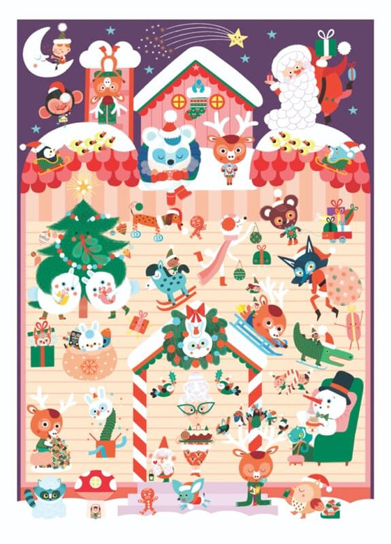 Mini poster à sticker - 1 poster + 30 stickers (3-8 ans) - Noël - Poppik