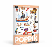  Mini poster à sticker - 1 poster + 29 stickers (3-8 ans) - Pirates - Poppik