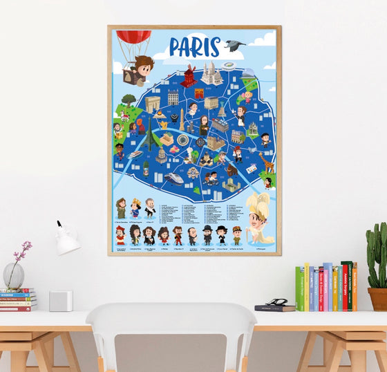 Poster à sticker "Quelle Histoire" - 44 stickers (7-12 ans) - Paris - Poppik