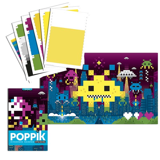 Poster à sticker - 1600 stickers (5-12 ans) - Pixel Art - Poppik