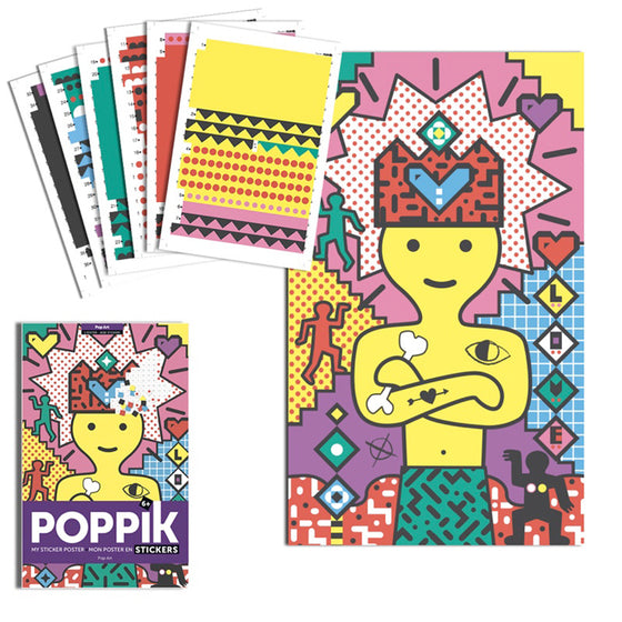 Poster à sticker - 1600 stickers (6-12 ans) - Pop Art - Poppik