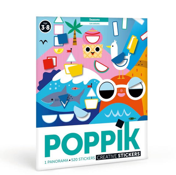 Poster Panorama à sticker - 1 poster + 520 stickers (3-7 ans) - Saisons - Poppik