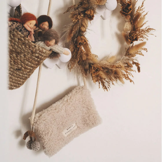 Sac à main enfant en sherpa - Gentil Coquelicot