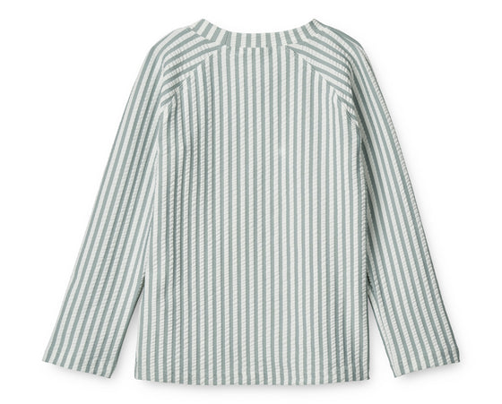 T-shirt de bain Noah en seersucker - Sea Blue / Crème de la crème - Liewood
