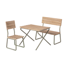  Table de jardin avec chaise et banc - Maileg