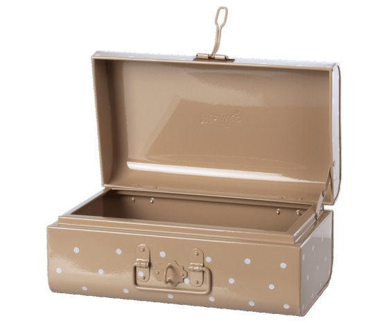 Petite valise de rangement en métal - Beige pois blanc - Maileg – Ma biche